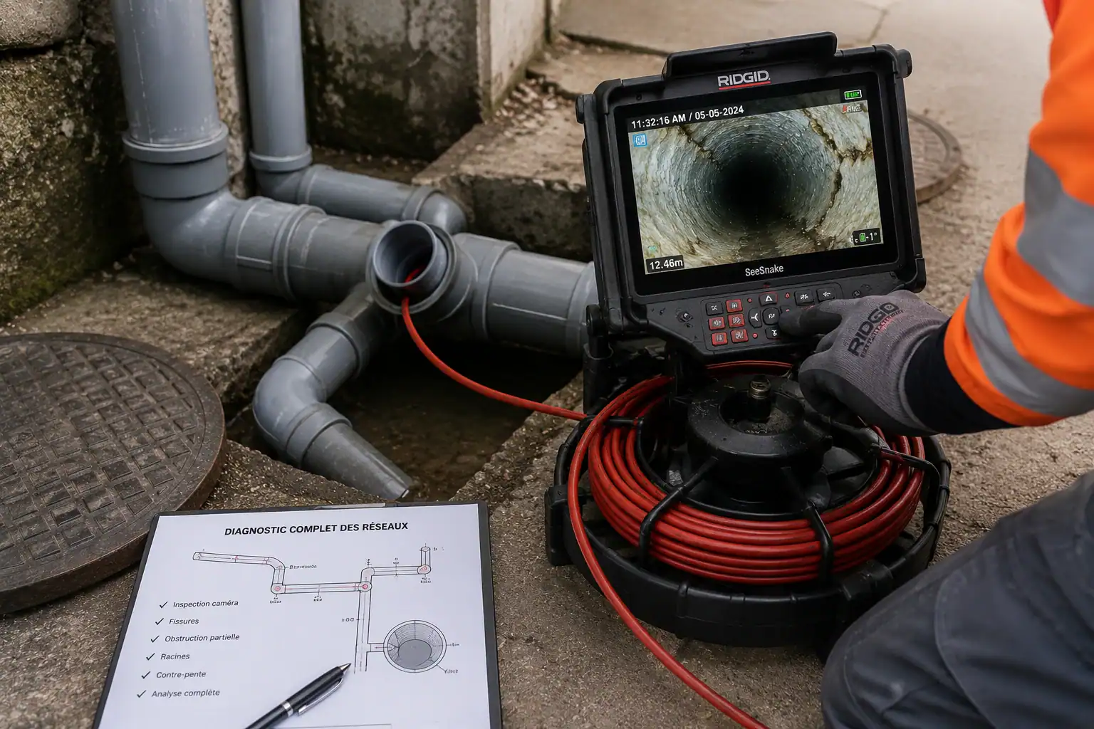 Diagnostic complet des réseaux d'assainissement par inspection caméra - All Débouchage