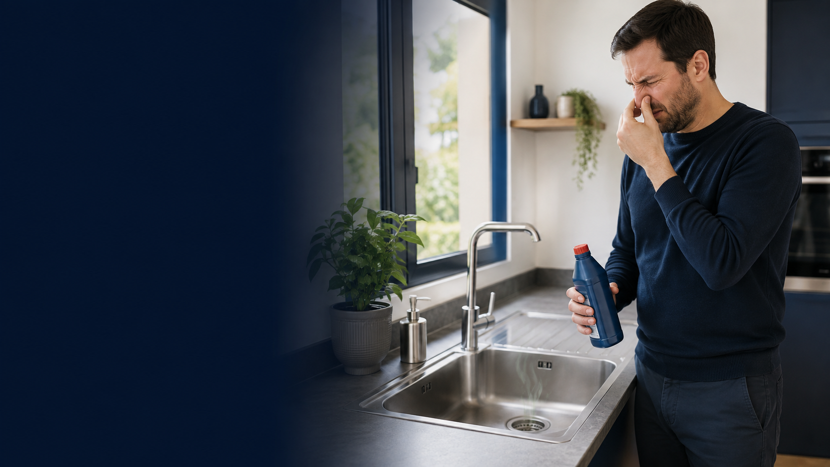 Mauvaises odeurs de canalisation dans la cuisine, signe d'un réseau d'assainissement encrassé